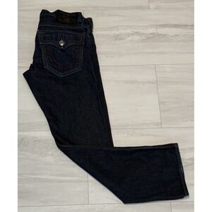 True Religion Military Snap Carpenter Dark Wash  Red Stitch Jeans Men's 36/34